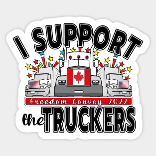 STAND WITH TRUCKERS - CONVOY FOR FREEDOM - ARC LETTERS BLACK Sticker